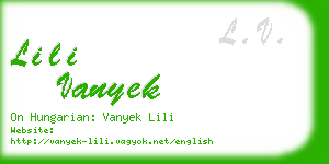 lili vanyek business card